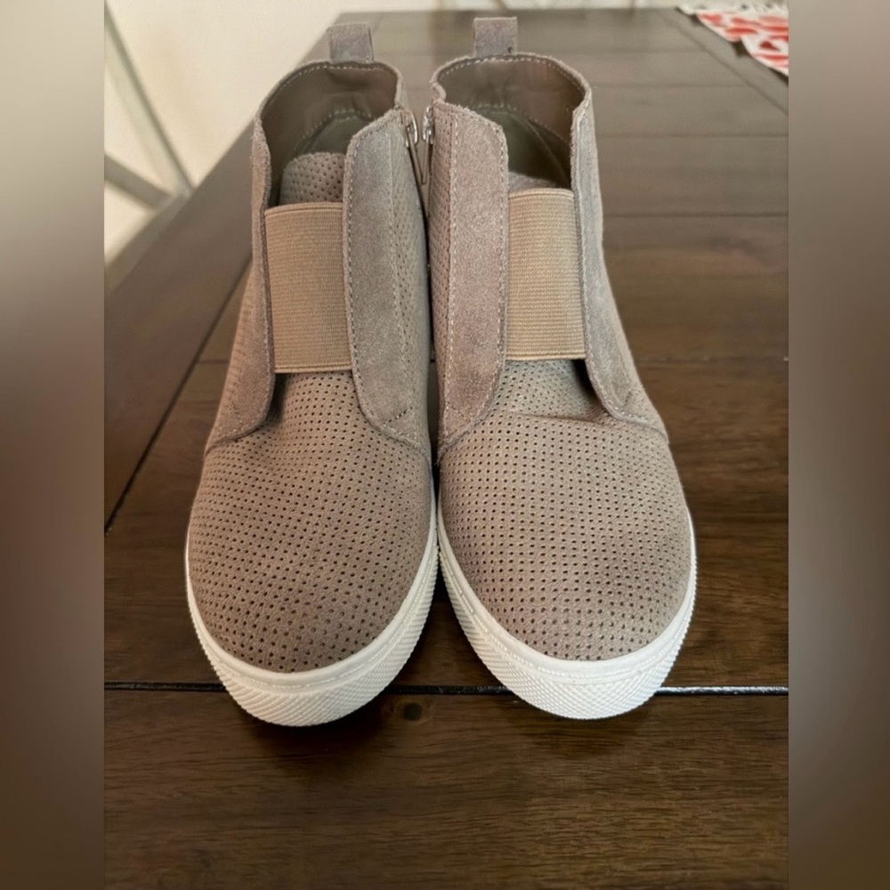 Taupe Suede Leather Booties by Steve Madden-Size 8M